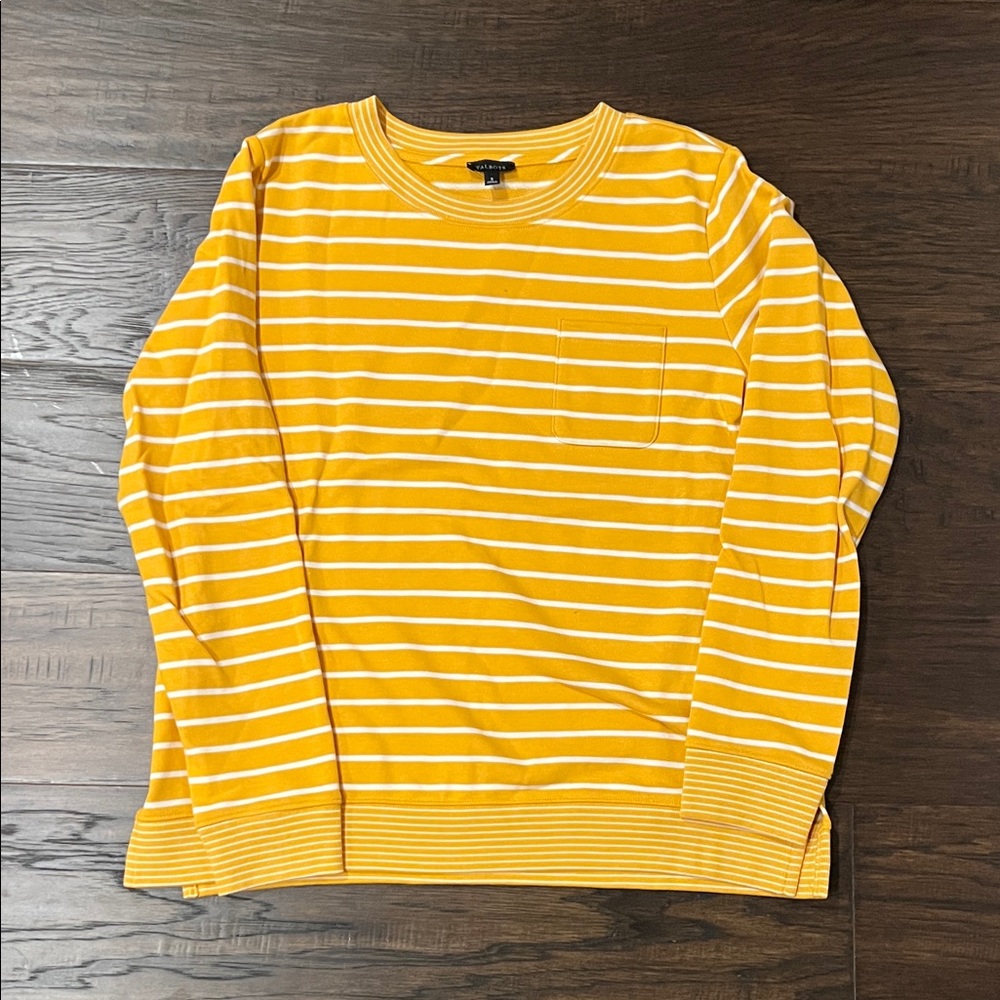 Talbots Yellow and White Striped Top